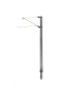 Preview: Mainline mast with bracket, 100 mm high, alu.