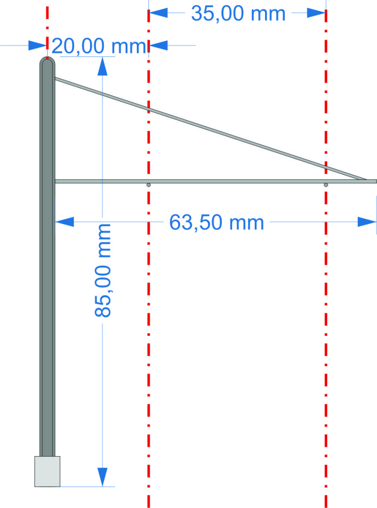 Moderner Straßenbahnmast mit Doppelausleger (5 Stück) {# 123}