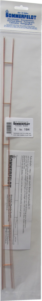 Fahrdraht verkupfert 0,5 x 500 mm offen (5 Stück) {# 184}