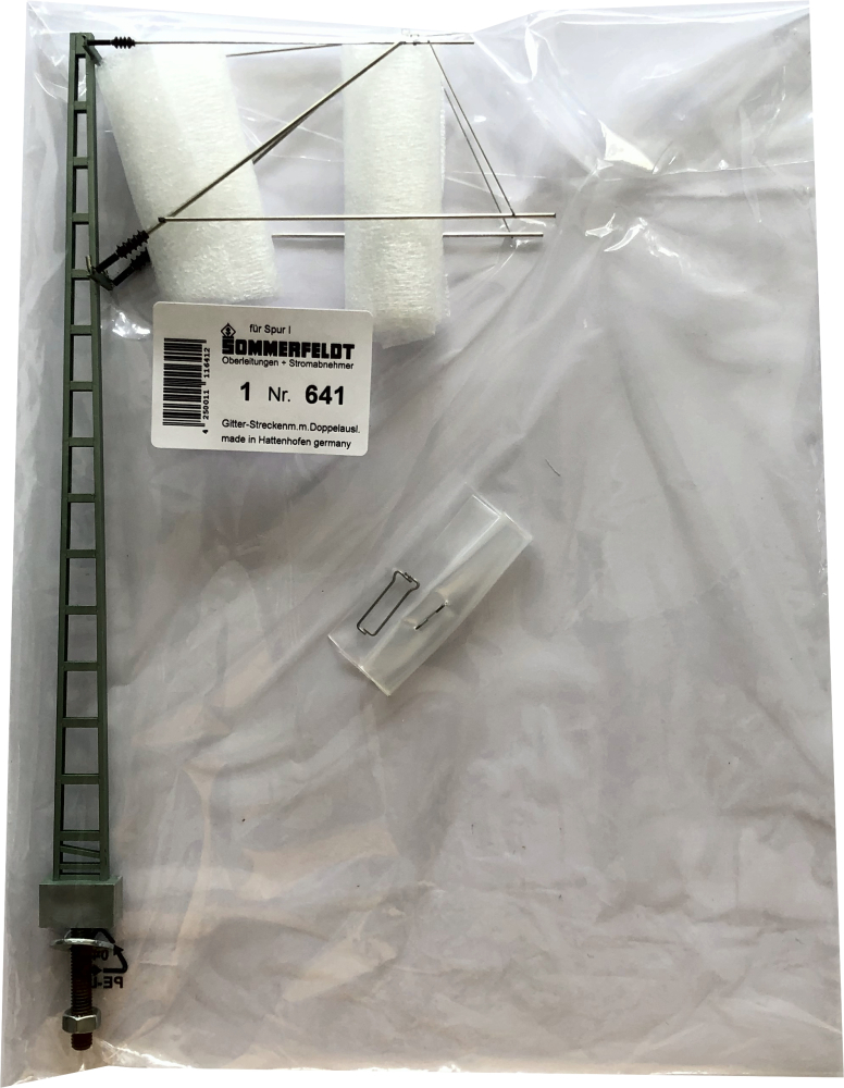Gitter-Streckenmast Spur 1 mit Doppelausleger (1 Stück) {# 641}