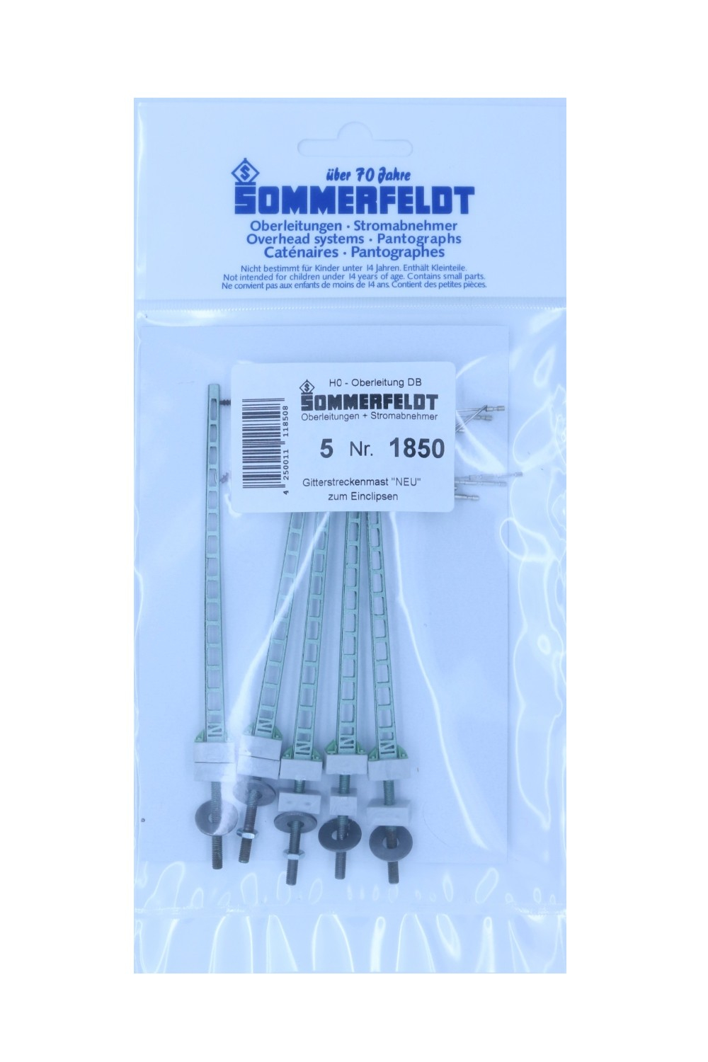 Gitter-Streckenmast mit Ausleger Klick (5 Stück) {# 1850}